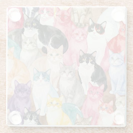 Cats in Multicolour coaster Glasuntersetzer (Rückseite)
