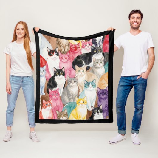 Cats in Multicolour Fleecedecke (Beispiel)