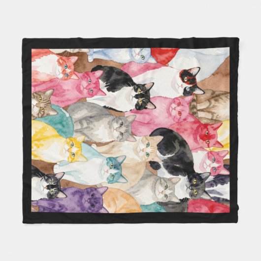 Cats in Multicolour Fleecedecke (Vorderseite (Horizontal))