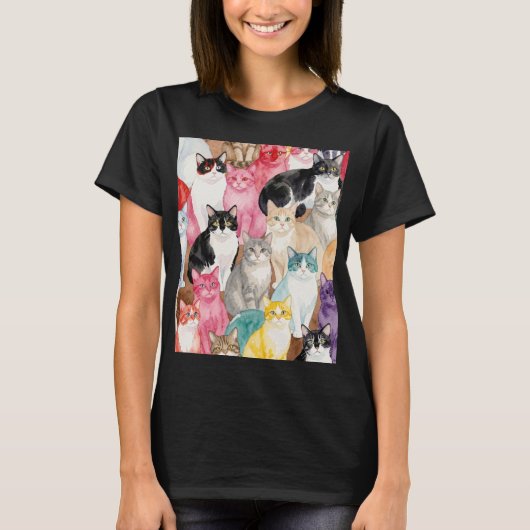 Cats in Multicolour T-Shirt (Vorderseite)