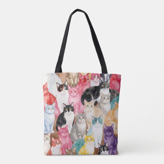 Cats in Multicolour Tasche (Rückseite)