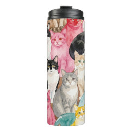 Cats in Multicolour Thermosbecher