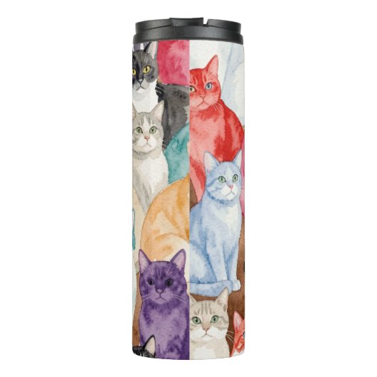 Cats in Multicolour  Thermosbecher (Rückseite)