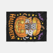 Cats In Pumpkin Cute Halloween Kitties Funny  Fleecedecke (Vorderseite (Horizontal))