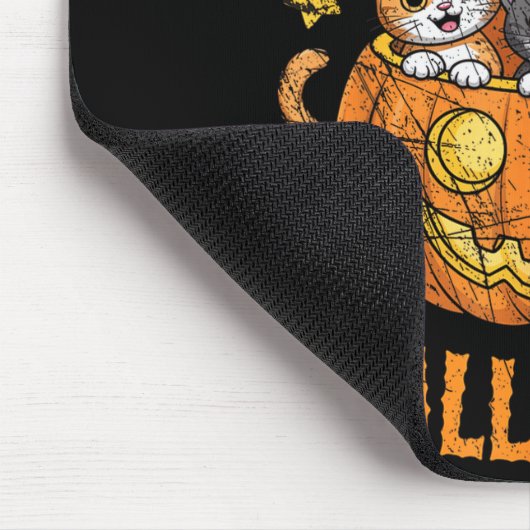 Cats In Pumpkin Cute Halloween Kitties Funny Mousepad (Ecke)