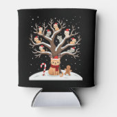 Cats In Snow Tree Winter Christmas Santa Hat X-mas Dosenkühler (Vorderseite)
