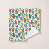 Cats in the flowerpots badhandtuch set (Waschlappen)