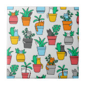 Cats in the flowerpots fliese (Vorderseite)