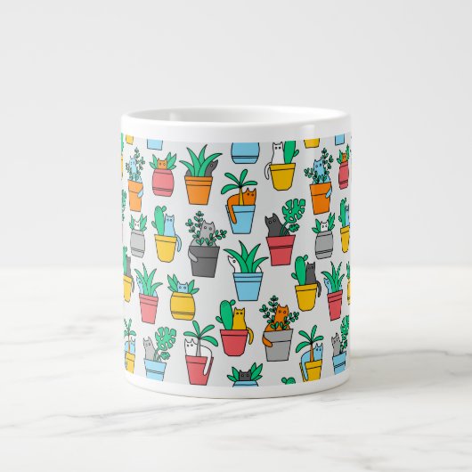 Cats in the flowerpots Jumbo-Tasse (Vorderseite)