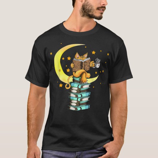 Cats Kaffee lesen Kat Bücher lesen Stubenter Küche T-Shirt (Vorderseite)