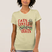 Cats Kaffee, WeihnachtsLICHT Weihnachtskatz T-Shirt (Vorderseite)