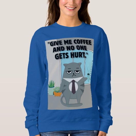 Cats Kaffeekonzept Sweatshirt (Vorderseite)