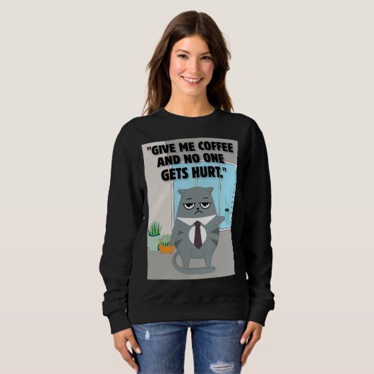 Cats Kaffeekonzept Sweatshirt (Vorne ganz)