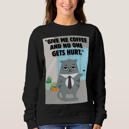 Cats Kaffeekonzept Sweatshirt (Vorderseite)