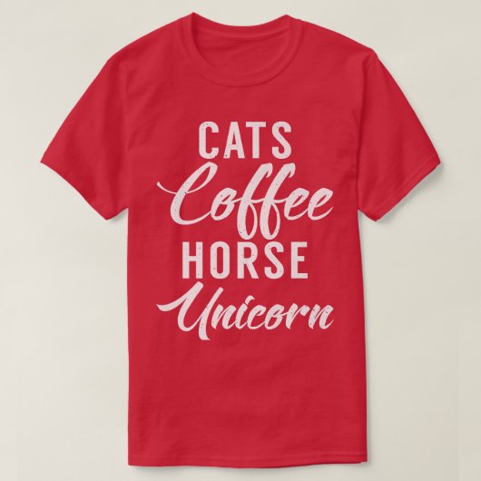 Cats Kaffeepferd Unicorn Funny Cat Eigentümer Kaff T-Shirt (Design vorne)