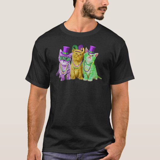 Cats Kitten Kitty Mardi Gras Festival Party Cat Lo T-Shirt (Vorderseite)