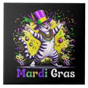 Cats Kitten Kitty Mardi Gras Festival Party Fliese