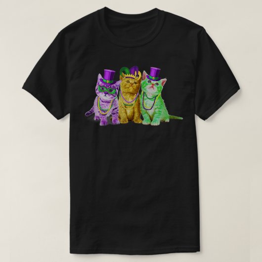 Cats Kitten Kitty Mardi Gras Festival Party Locarn T-Shirt (Design vorne)