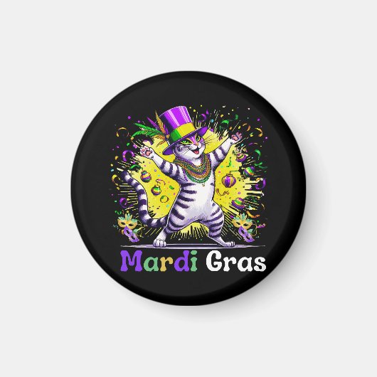 Cats Kitten Kitty Mardi Gras Festival Party Magnet (Vorne)