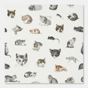 Cats Kittens Mice Cat Lady Chinoiserie Toile Tapete