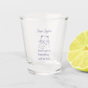 Cat's Lächeln und Ermutigung Schnapsglas