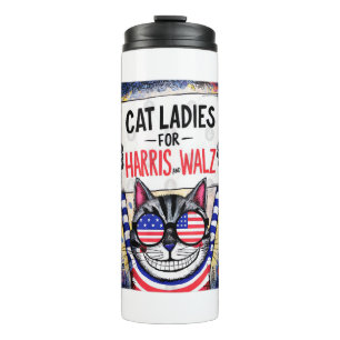 Cats Ladys for Harris Walz Thermosbecher
