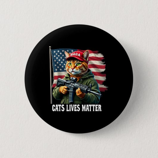 Cats Lives Problem Funny Trump 2024 Cat Voting Tru Button (Vorderseite)