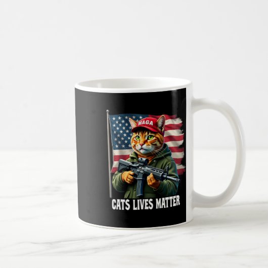 Cats Lives Problem Funny Trump 2024 Cat Voting Tru Kaffeetasse (Rechts)