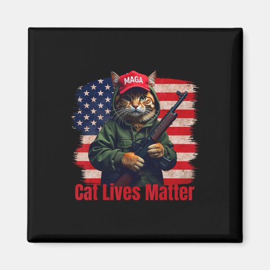 Cats Lives Problem Funny Trump 2024 Cat Voting Tru Magnet (Vorne)