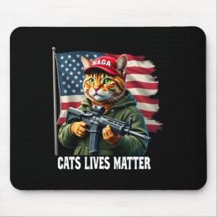 Cats Lives Problem Funny Trump 2024 Cat Voting Tru Mousepad