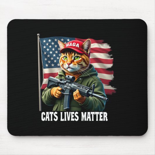Cats Lives Problem Funny Trump 2024 Cat Voting Tru Mousepad (Vorne)