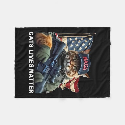 Cats Lives Problem Funny Trump 2024 Katze Fleecedecke (Vorderseite (Horizontal))