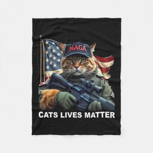 Cats Lives Problem Funny Trump 2024 Katze Fleecedecke (Vorderseite)