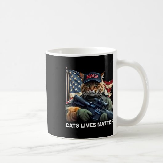 Cats Lives Problem Funny Trump 2024 Katze Kaffeetasse (Rechts)