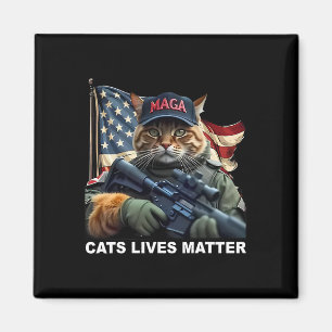 Cats Lives Problem Funny Trump 2024 Katze Magnet