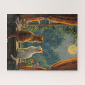 Cats looking at the moon and rain puzzle (Horizontal)