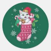 Cats Lover Christmas Funny Cats Besitzer Runder Aufkleber (Vorderseite)