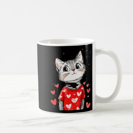 Cats Lover Heart Girls Kitten Valentine’s Day Wome Kaffeetasse (Rechts)