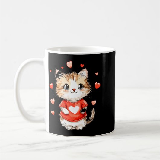 Cats Lover Heart Girls Kitten Valentine’s Day Wome Kaffeetasse (Links)