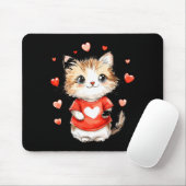 Cats Lover Heart Girls Kitten Valentine’s Day Wome Mousepad (Mit Mouse)