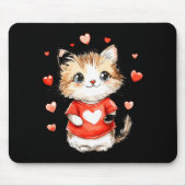 Cats Lover Heart Girls Kitten Valentine’s Day Wome Mousepad (Vorne)