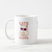 Cats Make Me Happy Mug Kaffeetasse (Links)