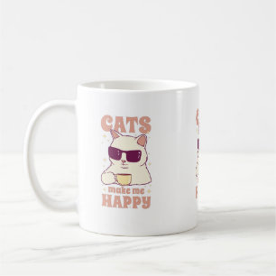 Cats Make Me Happy Mug Kaffeetasse