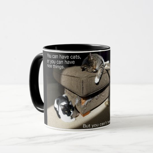 Cats Meme Coffee Tasse (Vorderseite Links)
