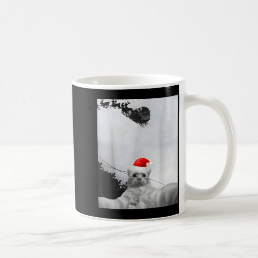 Cats Meme Funny Cat Selfie With Santa Hat Christma Kaffeetasse (Rechts)
