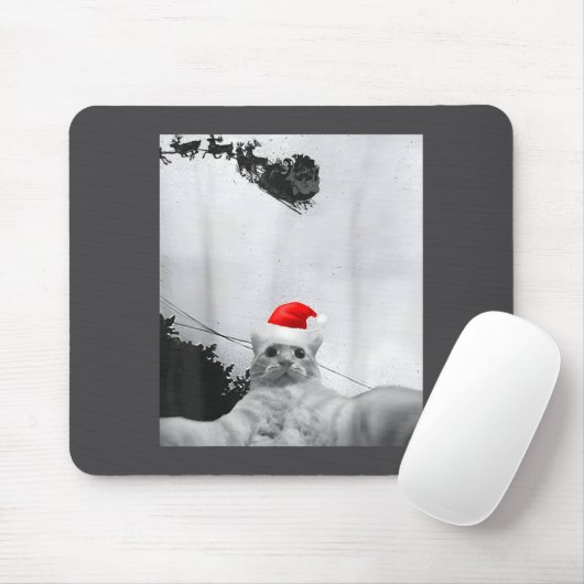 Cats Meme Funny Cat Selfie With Santa Hat Christma Mousepad (Mit Mouse)