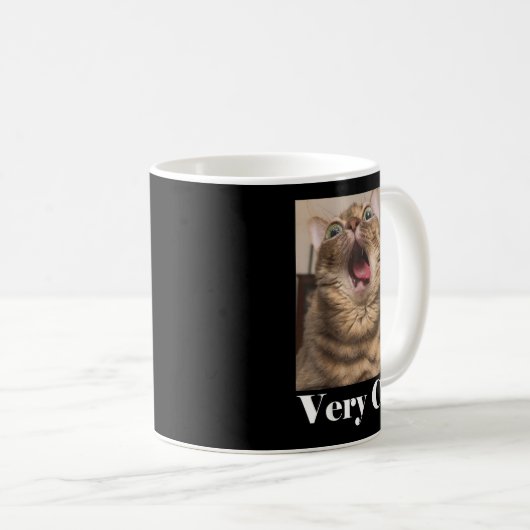 Cats Meme Graphic Silly Cat Humor Funny Cat Very C Kaffeetasse (VorderseiteRechts)