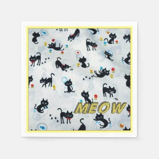 Cats Meow Kitten Pattern Napkins Serviette (Vorderseite)