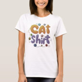 Cat's Meow-T - Shirt: Ein schlichter Stil T-Shirt (Vorderseite)