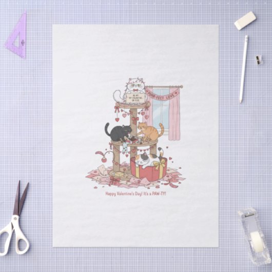  Cat's Meow Valentine's Day Tissue Paper Seidenpapier (Basteln)